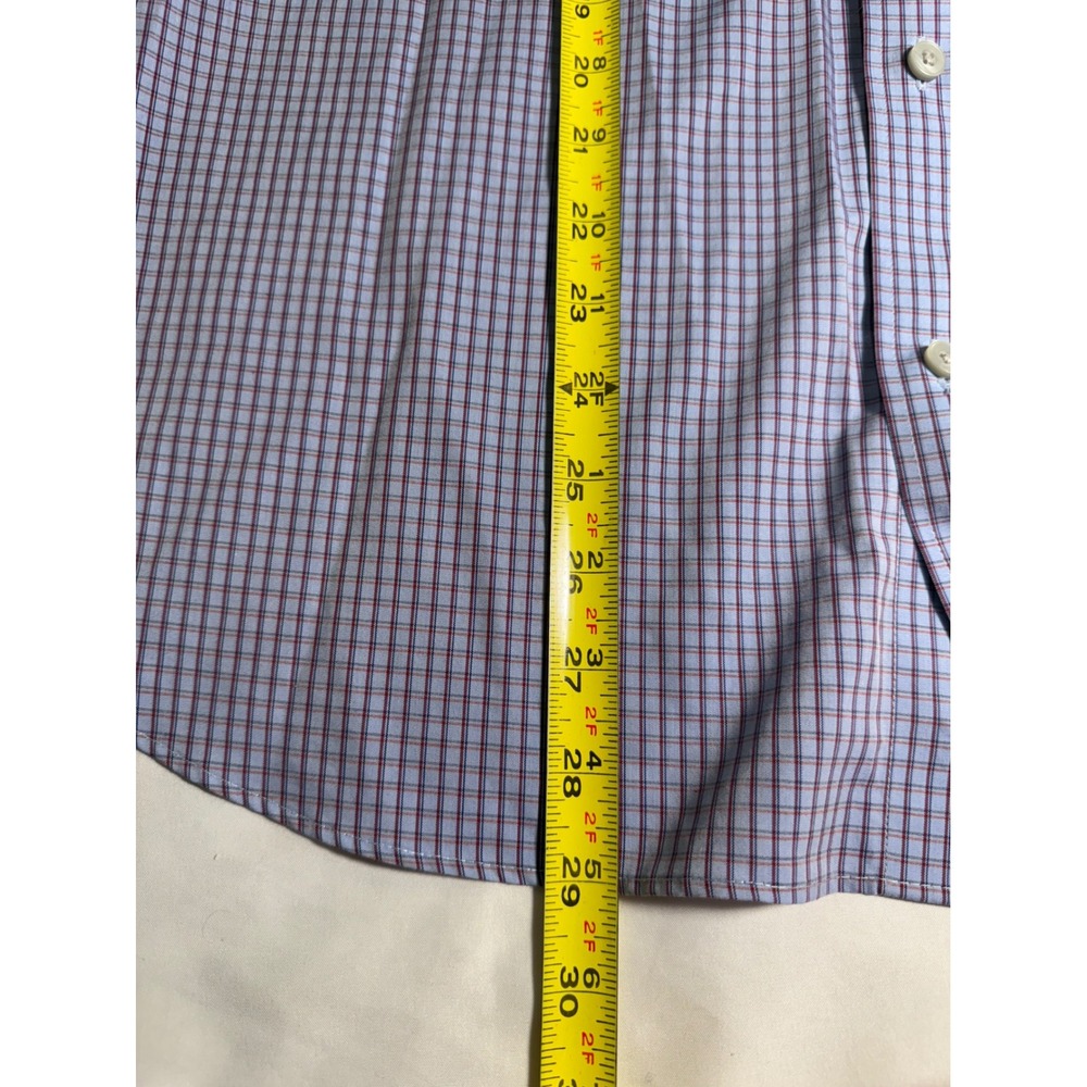 UNTUCKit Galloni WF Slim Fit Light Blue Red Check Dress Shirt Mens XL - Picture 5 of 6